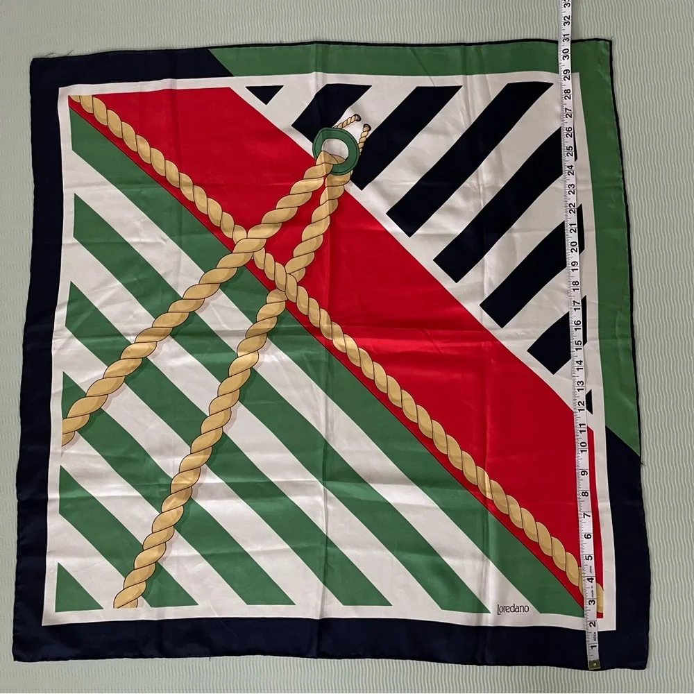Vintage Loredano Nautical Silk Scarf